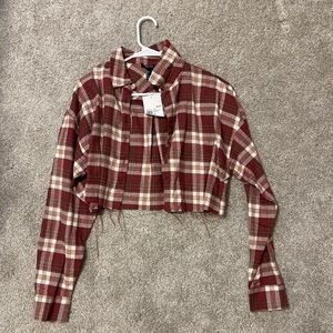 Forever21 Cropped flannel top